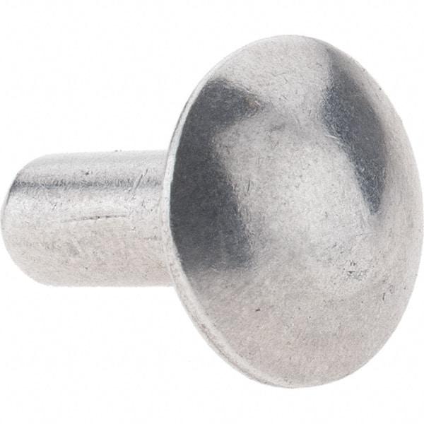 Value Collection - 3/16" Body Diam, Brazier Aluminum Solid Rivet - 1/2" Length Under Head - Caliber Tooling