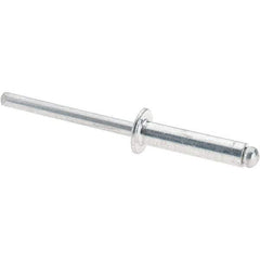 Value Collection - Size 610 Dome Head Aluminum Open End Blind Rivet - Aluminum Mandrel, 0.501" to 5/8" Grip, 3/8" Head Diam, 0.192" to 0.198" Hole Diam, 0.825" Length Under Head, 3/16" Body Diam - Caliber Tooling