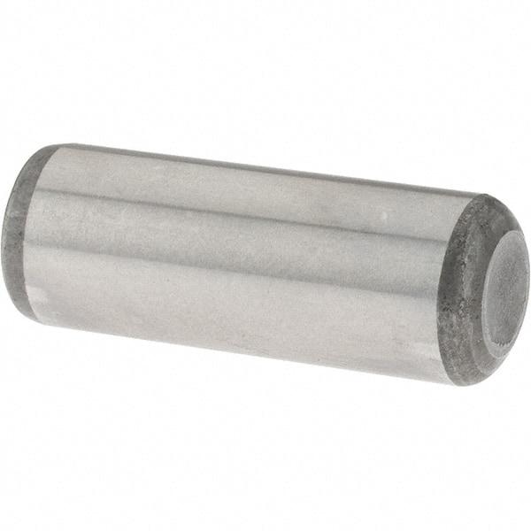 Value Collection - 3/8" Diam x 1" Pin Length Grade 8 Alloy Steel Standard Dowel Pin - C 50-58 Hardness, 28,700 Lb Breaking Strength, 1 Beveled & 1 Rounded End - Caliber Tooling