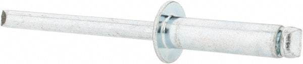 Value Collection - Size 68 Dome Head Steel Open End Blind Rivet - Steel Mandrel, 0.376" to 1/2" Grip, 3/8" Head Diam, 0.192" to 0.196" Hole Diam, 0.7" Length Under Head, 3/16" Body Diam - Caliber Tooling