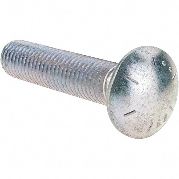 Value Collection - 5/8-11 UNC 3" Length Under Head, Standard Square Neck, Carriage Bolt - Grade 8 Alloy Steel, Zinc Trivalent Chromate Finish - Caliber Tooling