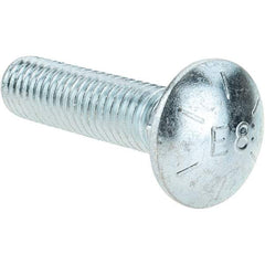 Value Collection - 1/2-13 UNC 2" Length Under Head, Standard Square Neck, Carriage Bolt - Grade 8 Alloy Steel, Zinc-Plated Clear Chromate Finish - Caliber Tooling