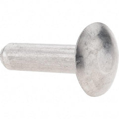 Value Collection - 1/4" Body Diam, Brazier Aluminum Solid Rivet - 1" Length Under Head - Caliber Tooling