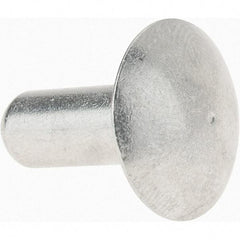 Value Collection - 1/4" Body Diam, Brazier Aluminum Solid Rivet - 5/8" Length Under Head - Caliber Tooling