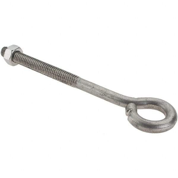 Value Collection - 5/16-18, Stainless Steel Wire Turned Open Eye Bolt - 2-1/2" Thread Length, 5/8" ID, 4" Shank Length - Caliber Tooling