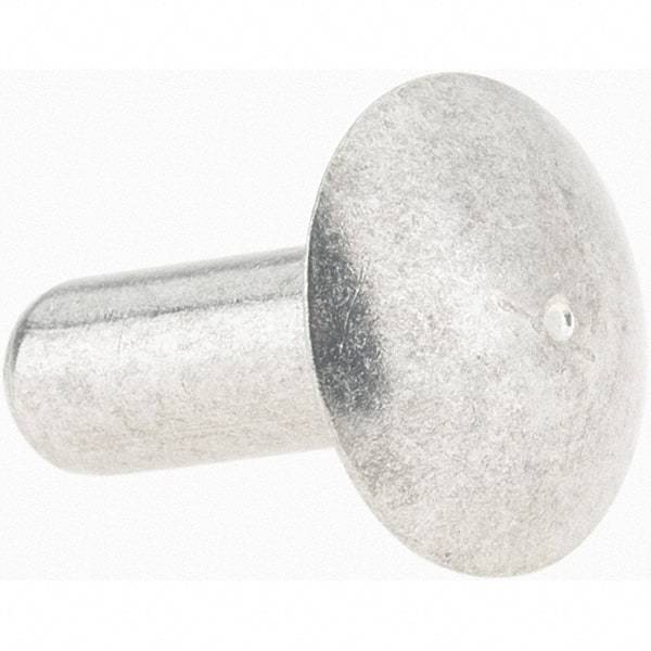 Value Collection - 3/16" Body Diam, Brazier Aluminum Solid Rivet - 1/2" Length Under Head - Caliber Tooling