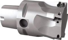 Seco - 54mm Cut Diam, 9mm Max Depth of Cut, 60mm OAL, Indexable Square Shoulder End Mill - Multiple Insert Styles, C5 Modular Connection, 90° Lead Angle, Through Coolant, Series Turbo 10 - Caliber Tooling