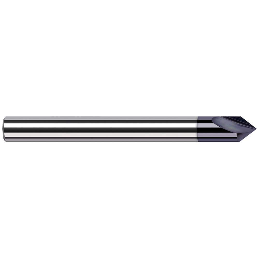 Engraving Cutter: 120 °, 1/8″ Dia, Pointed, Solid Carbide AlTiN Finish, 0.036″ LOC, 1/8″ Shank, 1-1/2″ OAL, 2 Flutes, Use on Ferrous & Non-Ferrous Metals