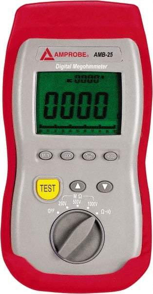 Amprobe - Digital LCD Display, 2,000 Megohm Electrical Insulation Resistance Tester & Megohmmeter - 1,000 VDC Max Test Voltage, Powered by 1.5V AA Battery - Caliber Tooling