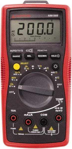 Amprobe - 4210333, CAT IV, CAT III, 1,000 VAC/VDC, Digital Average Responding Multimeter - 60 mOhm, Measures Voltage, Capacitance, Current, Frequency, Resistance, Temperature - Caliber Tooling