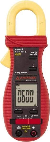 Amprobe - 3037808, CAT III, Digital Average Responding Clamp Meter with 1.0236" Clamp On Jaws - 400 VAC/VDC, 600 AC Amps, Measures Voltage, Continuity, Current, Frequency, Resistance - Caliber Tooling