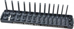 Made in USA - 28 Piece Capacity Deep & Shallow Metric Socket Tray - 1/4" Drive, Gray - Caliber Tooling