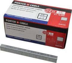 Porter-Cable - 1/2" Long x 3/8" Wide, 22 Gauge Crowned Construction Staple - Grade 2 Steel, Galvanized Finish - Caliber Tooling