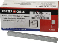 Porter-Cable - 3/8" Long x 3/8" Wide, 22 Gauge Crowned Construction Staple - Grade 2 Steel, Galvanized Finish - Caliber Tooling