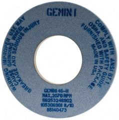 Norton - 12" Diam x 5" Hole x 1" Thick, H Hardness, 46 Grit Surface Grinding Wheel - Aluminum Oxide, Type 1, Coarse Grade, 2,070 Max RPM, No Recess - Caliber Tooling