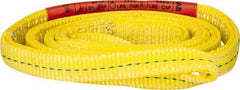 Lift-All - 6' Long x 1" Wide, 3,200 Lb Vertical Capacity, 2 Ply, Polyester Web Sling - 2,500 Lb Choker Capacity, Yellow - Caliber Tooling