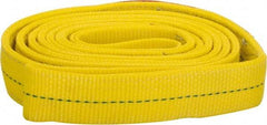 Lift-All - 12' Long x 2" Wide, 6,400 Lb Vertical Capacity, 2 Ply, Polyester Web Sling - 5,000 Lb Choker Capacity, Yellow - Caliber Tooling