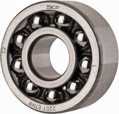 SKF - 12mm Bore Diam, 32mm OD, Open Self Aligning Radial Ball Bearing - 14mm Wide, 2 Rows, Round Bore, 427 Lb Static Capacity, 1,920 Lb Dynamic Capacity - Caliber Tooling