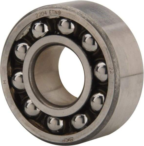 SKF - 20mm Bore Diam, 47mm OD, Open Self Aligning Radial Ball Bearing - 18mm Wide, 2 Rows, Round Bore, 933 Lb Static Capacity, 3,780 Lb Dynamic Capacity - Caliber Tooling