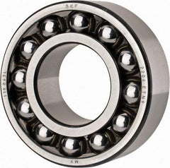 SKF - 30mm Bore Diam, 62mm OD, Open Self Aligning Radial Ball Bearing - 20mm Wide, 2 Rows, Round Bore, 1,510 Lb Static Capacity, 5,350 Lb Dynamic Capacity - Caliber Tooling