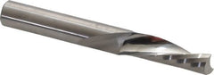 Onsrud - 3/8" Cutting Diam x 1-1/8" Length of Cut, 1 Flute, Downcut Spiral Router Bit - Uncoated, Right Hand Cut, Solid Carbide, 3" OAL x 3/8" Shank Diam, Single Edge, 21° Helix Angle - Caliber Tooling