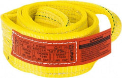 Lift-All - 6' Long x 3" Wide, 8,600 Lb Vertical Capacity, 2 Ply, Polyester Web Sling - 6,900 Lb Choker Capacity, Yellow - Caliber Tooling