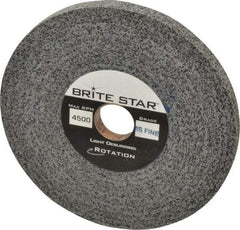 Brite Star - 6" Diam, 1/2" Face Width, 1" Center Hole, Fine Grade, Silicon Carbide Deburring Wheel - Convolute, Hard Density 8 Grade, 6,000 RPM - Caliber Tooling