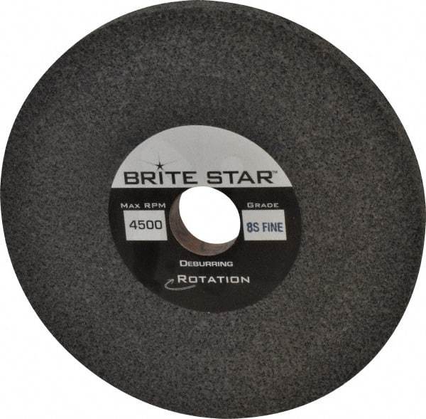 Brite Star - 6" Diam, 1/2" Face Width, 1" Center Hole, Fine Grade, Silicon Carbide Deburring Wheel - Convolute, Hard Density 8 Grade, 4,500 RPM - Caliber Tooling