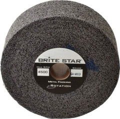 Brite Star - 6" Diam, 2" Face Width, 1" Center Hole, Medium Grade, Aluminum Oxide Deburring Wheel - Convolute, Soft Density 5 Grade, 6,000 RPM - Caliber Tooling