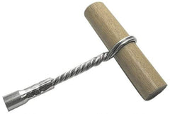 Schaefer Brush - 6" Long, 3/8" NPT Male, Galvanized Steel T-Bar Brush Handle - 1/2" Diam, For Use with Tube Brushes & Scrapers - Caliber Tooling