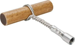 Schaefer Brush - 6-1/2" Long, 1/4" NPT Male, Galvanized Steel T-Bar Brush Handle - 1/2" Diam, For Use with Tube Brushes & Scrapers - Caliber Tooling