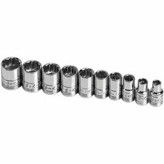 SK - 1/4" Drive Standard Socket Set - 5 to 14mm, Metric Measurement Standard - Caliber Tooling