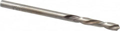 Chicago-Latrobe - #34 118° Spiral Flute High Speed Steel Screw Machine Drill Bit - Bright Finish, Left Hand Cut, 7/8" Flute Length, 1-7/8" OAL, Standard Point, Straight Shank - Caliber Tooling