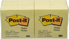 3M - 100 Sheet, 3 x 3", Note Pad/Writing Pad/Notebook - Yellow - Caliber Tooling