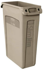 Rubbermaid - 23 Gal Beige Rectangle Trash Can - Polyethylene, 30" High x 22" Long x 11" Wide - Caliber Tooling