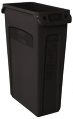 Rubbermaid - 23 Gal Black Rectangle Trash Can - Polyethylene, 30" High x 22" Long x 11" Wide - Caliber Tooling