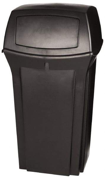 Rubbermaid - 35 Gal Black Square Trash Can - Polyethylene, 41" High x 21-1/2" Long x 21-1/2" Wide - Caliber Tooling