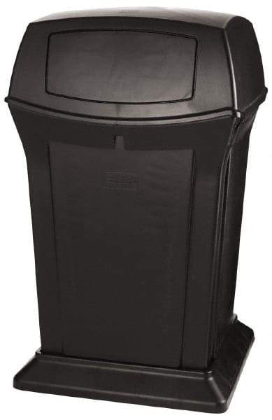 Rubbermaid - 45 Gal Black Square Trash Can - Polyethylene, 41-1/2" High x 24-7/8" Long x 24-7/8" Wide - Caliber Tooling