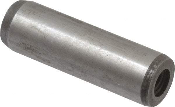 Value Collection - 12mm Diam x 40mm Pin Length Alloy Steel Pull Out Dowel Pin - C 57-63 Hardness, 1 Rounded & 1 Threaded End - Caliber Tooling