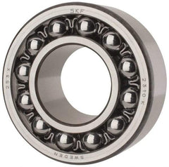 SKF - 50mm Bore Diam, 110mm OD, Open Self Aligning Radial Ball Bearing - 40mm Wide, 2 Rows, Round Bore, 4,500 Lb Static Capacity, 14,300 Lb Dynamic Capacity - Caliber Tooling