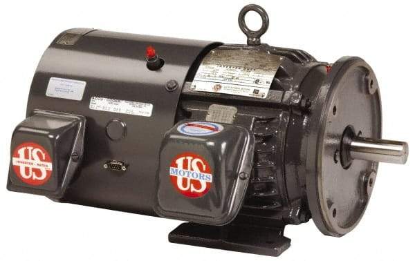 US Motors - 20 hp, TEFC Enclosure, No Thermal Protection, 3,530 RPM, 230/460 Volt, 60 Hz, Three Phase Premium Efficient Motor - Size 256 Frame, Rigid Mount, 1 Speed, Ball Bearings, 46/23 Full Load Amps, F Class Insulation, Reversible - Caliber Tooling