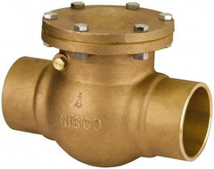 NIBCO - 1-1/2" Bronze Check Valve - Bolted Bonnet, Soldered x Soldered, 300 WOG - Caliber Tooling