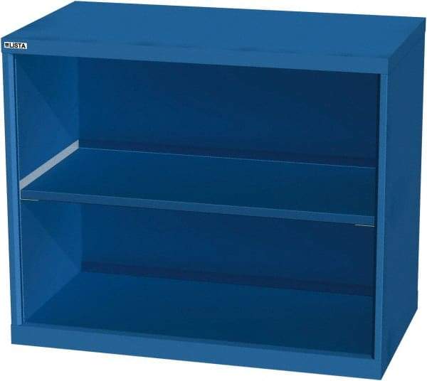 LISTA - 2 Shelf, 33-1/2" High x 40" Wide Bookcase - 22-1/2" Deep, Steel, Blue - Caliber Tooling