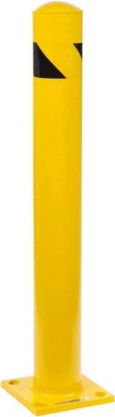 PRO-SAFE - 4-1/2" Diam x 36" High, Steel Bollard - 8" Wide x 8" Long Mounting Plate - Caliber Tooling