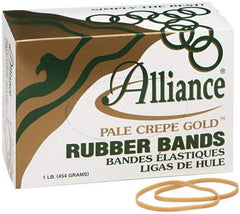 Alliance - 4 Inch Circumference, 1/8 Inch Wide, Pale Crepe Gold Rubber Band Strapping - 970 Pieces - Caliber Tooling