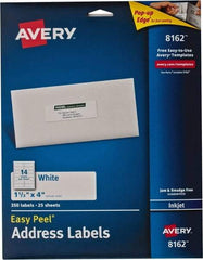 AVERY - 4" Long, White Paper Shipping Label - For Inkjet Printers - Caliber Tooling