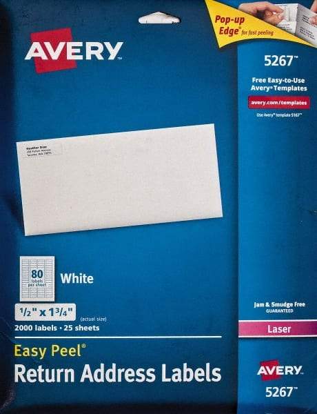 AVERY - 1-3/4" Long, White Paper Shipping Label - For Laser Printers - Caliber Tooling