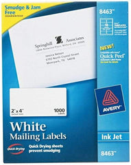 AVERY - 2" Wide x 4" Long, White Paper Shipping Label - For Inkjet Printers - Caliber Tooling