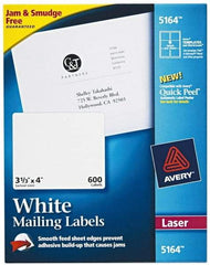 AVERY - 4" Long, White Paper Shipping Label - For Laser Printers - Caliber Tooling