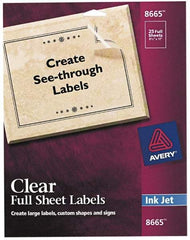 AVERY - 11" Long, Clear Shipping Label - For Inkjet Printers - Caliber Tooling